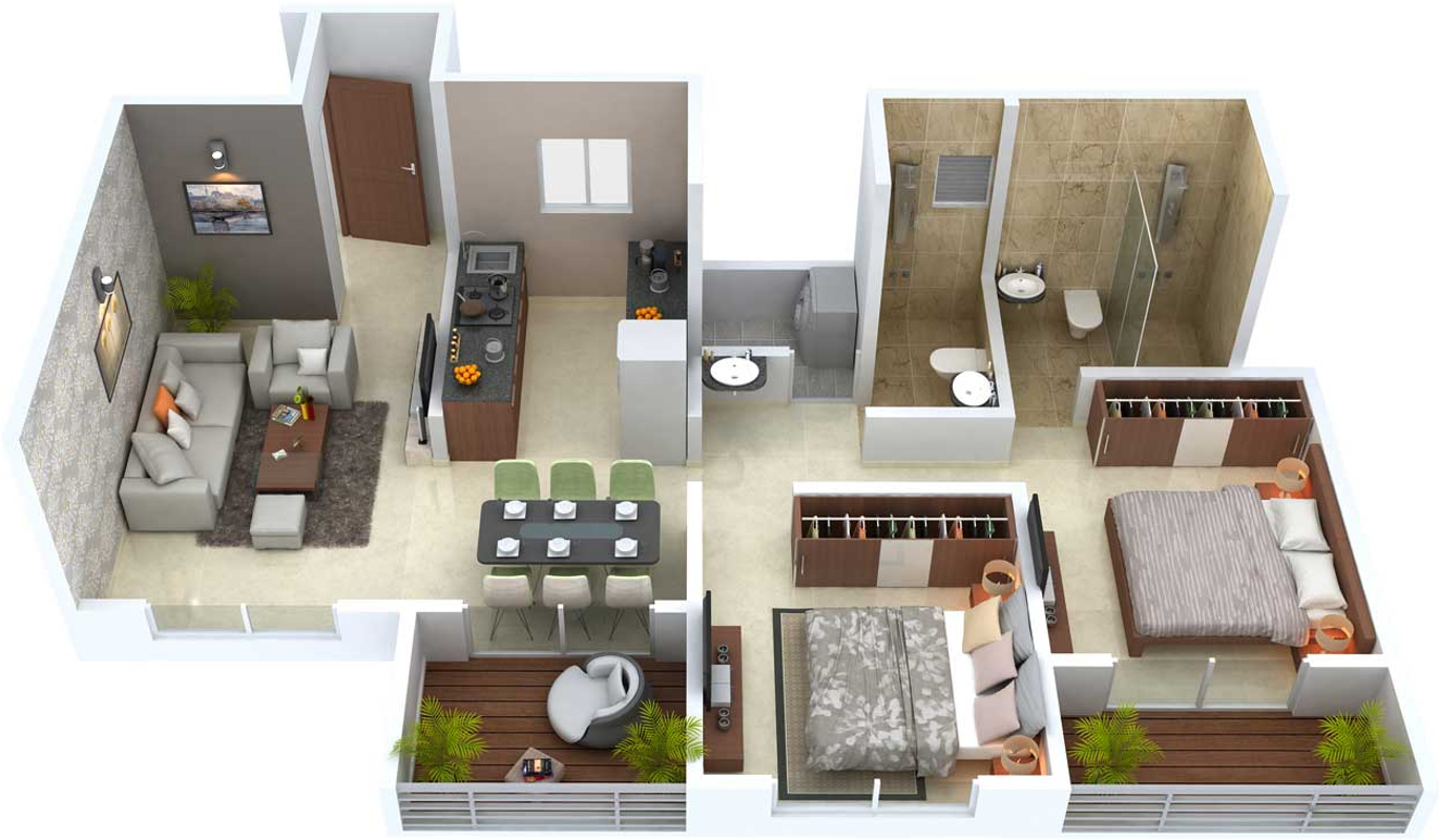 3DFloorPlan of Tirupati Sai Tirupati Greens