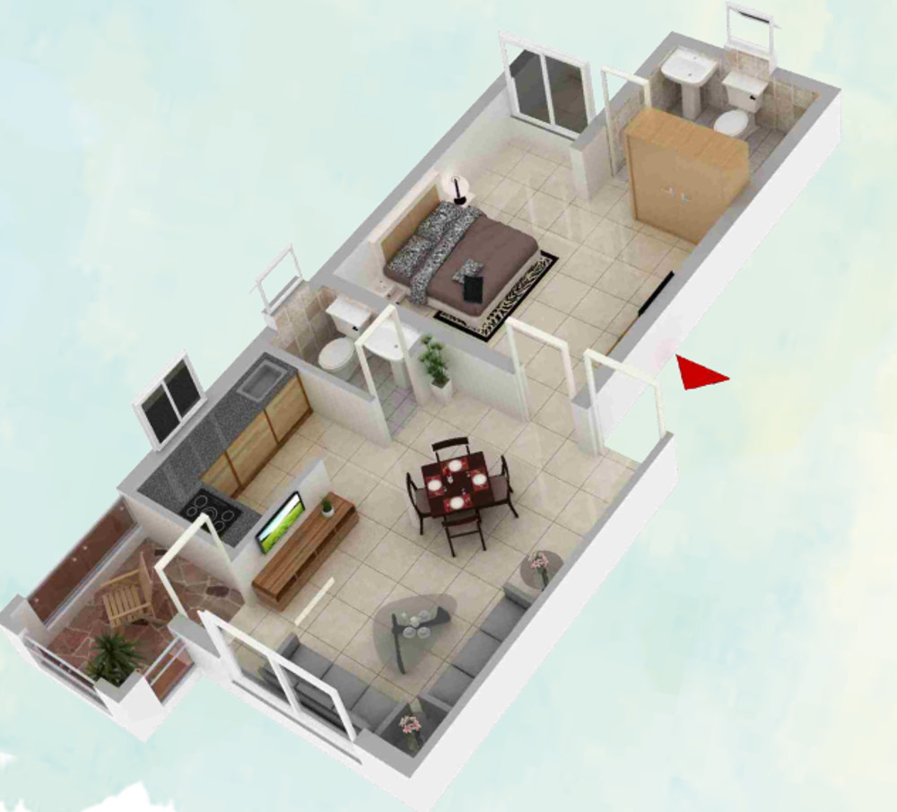 3DFloorPlan of Shikhar Sunny Lake Greens
