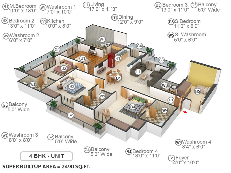 3DFloorPlan of Arihant Arden