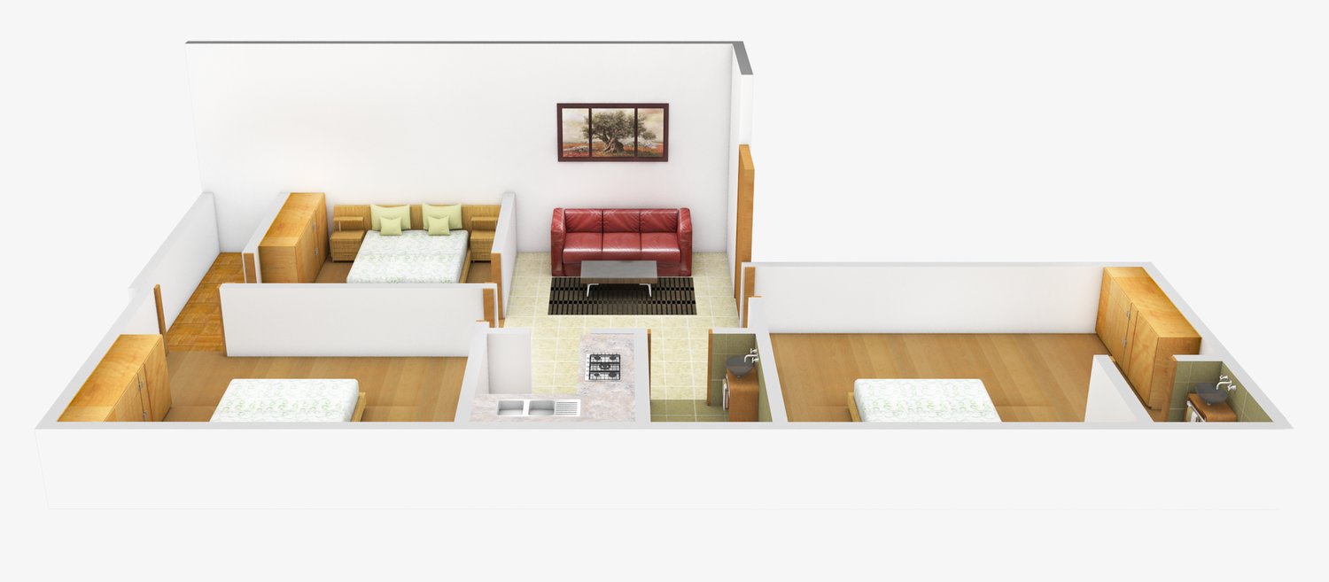 3DFloorPlan of Moonlight Jyostna Apartment
