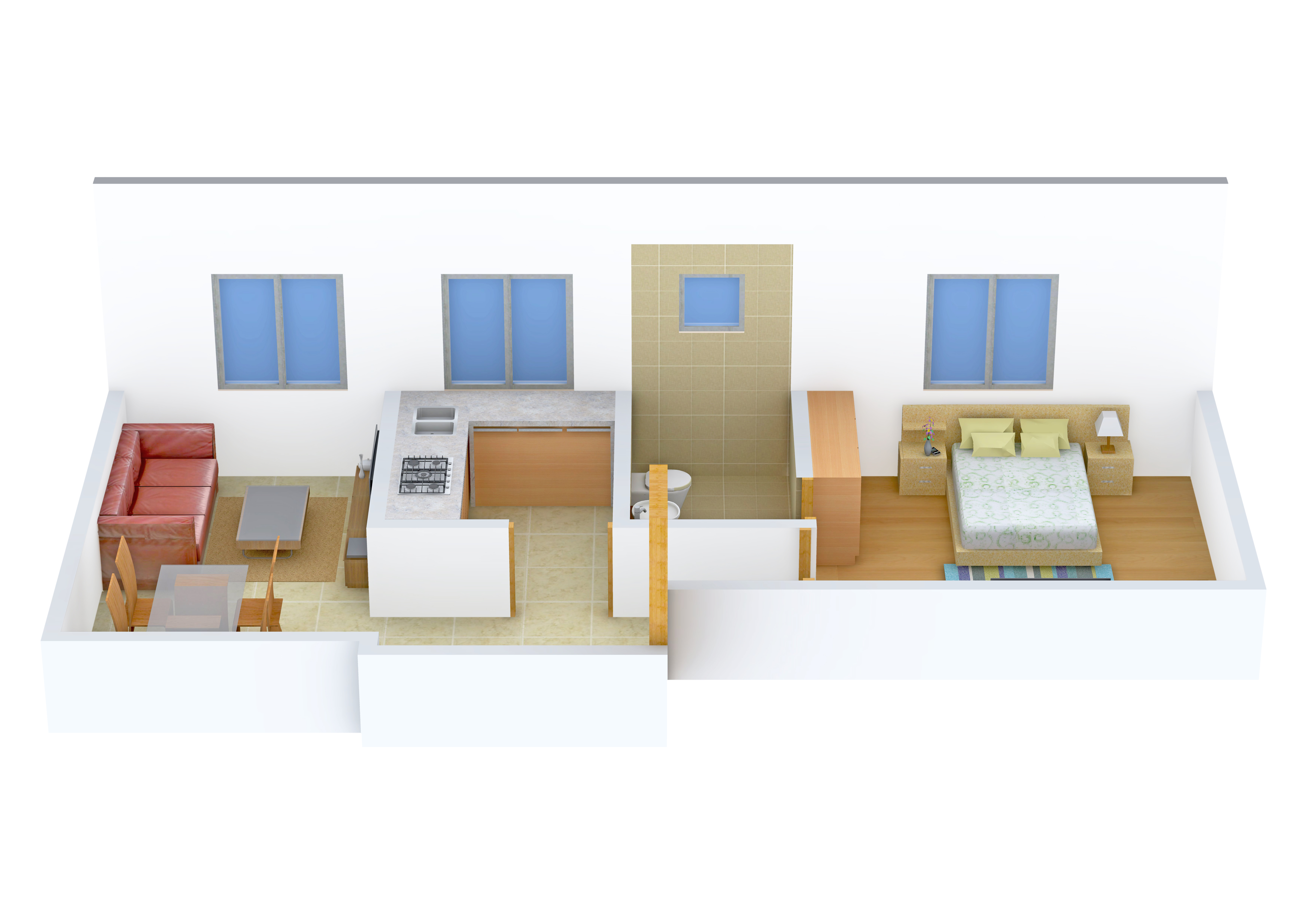 3DFloorPlan of Anupam 1524 Nayabad