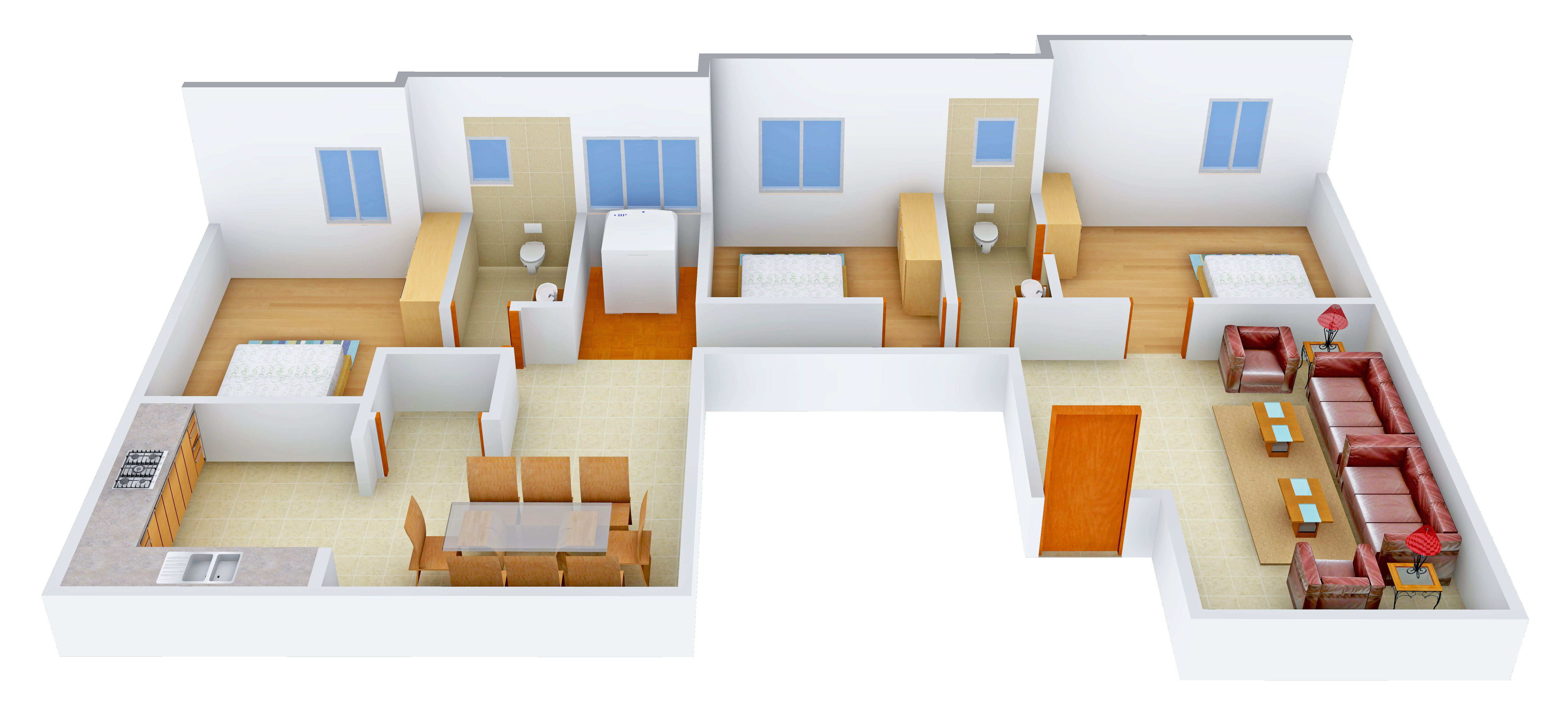 3DFloorPlan of Vijaya Sri Swamy Krupa