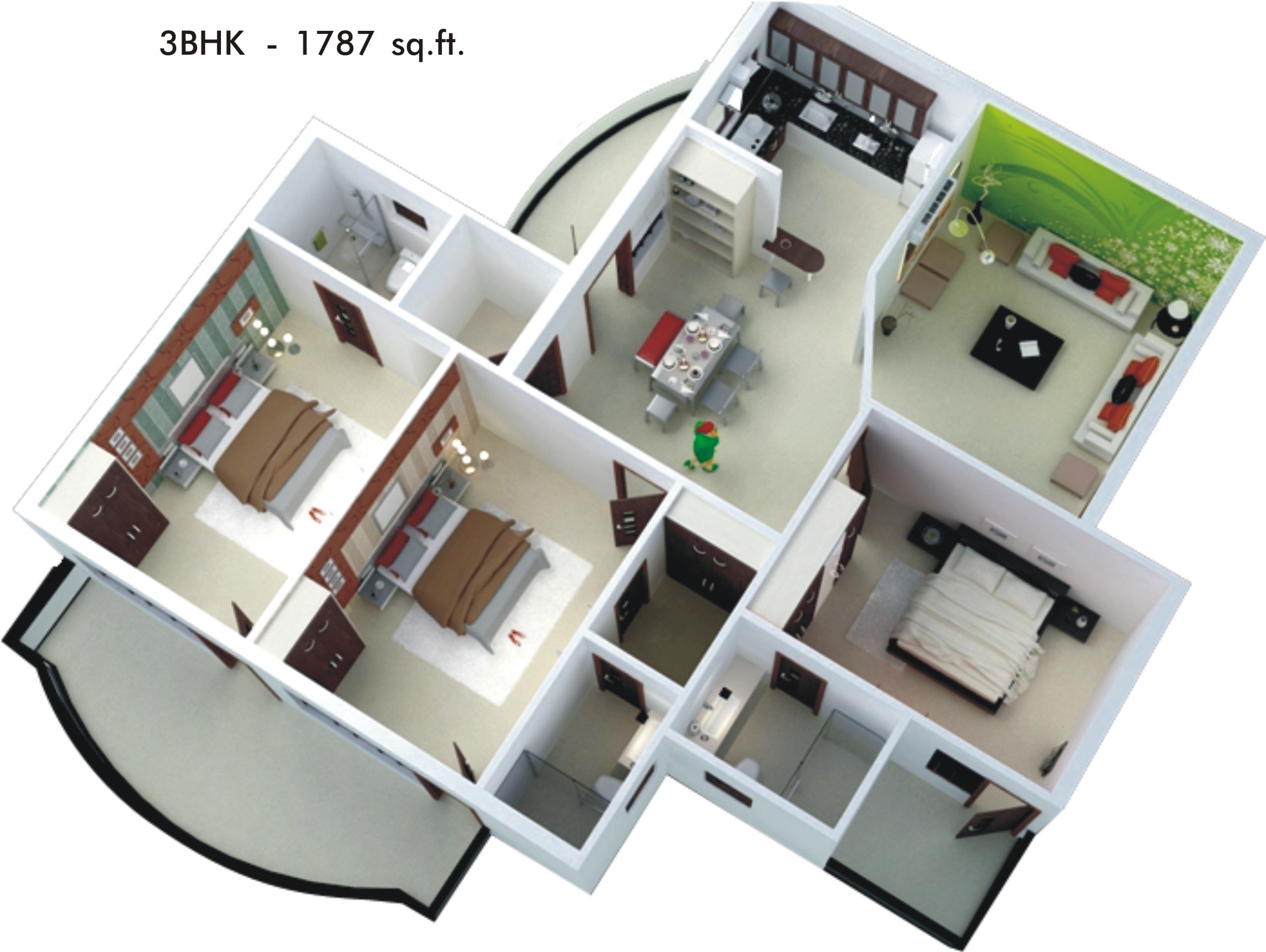 3DFloorPlan of Miraj Majestic