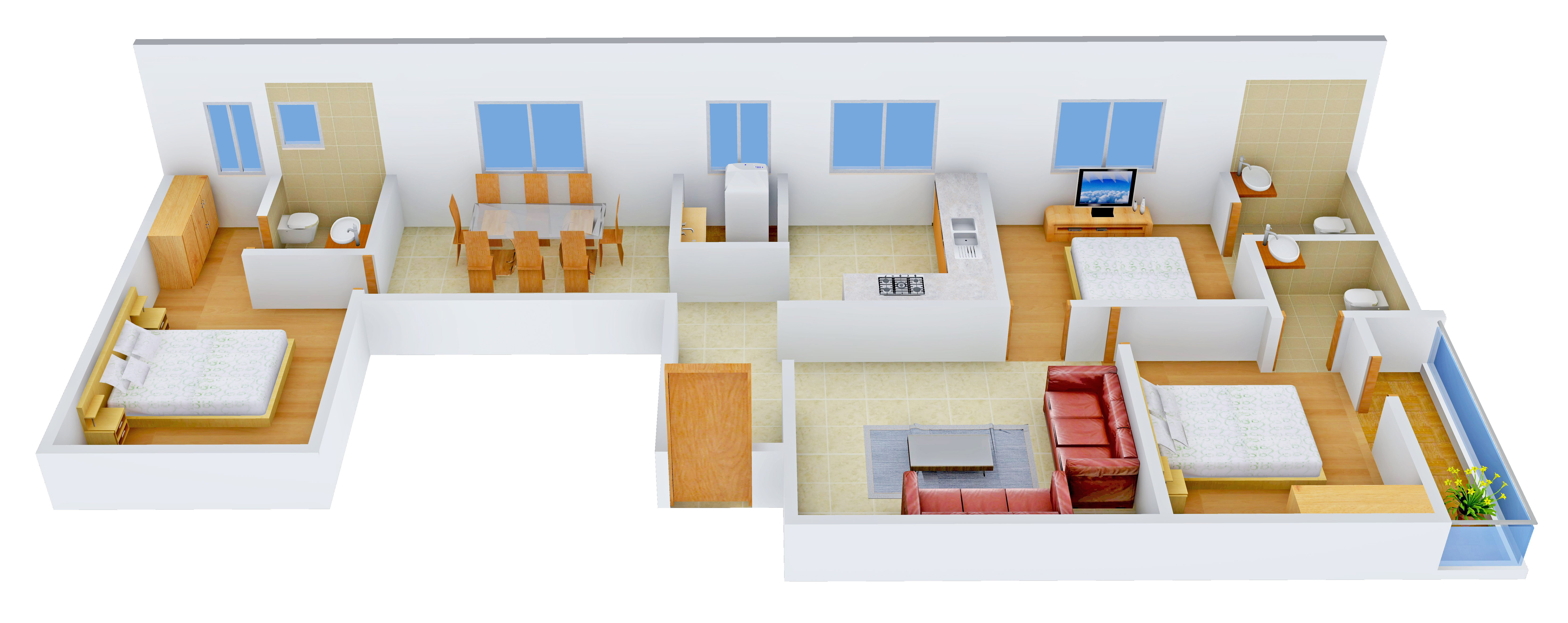 3DFloorPlan of Vijaya Durga Nivas