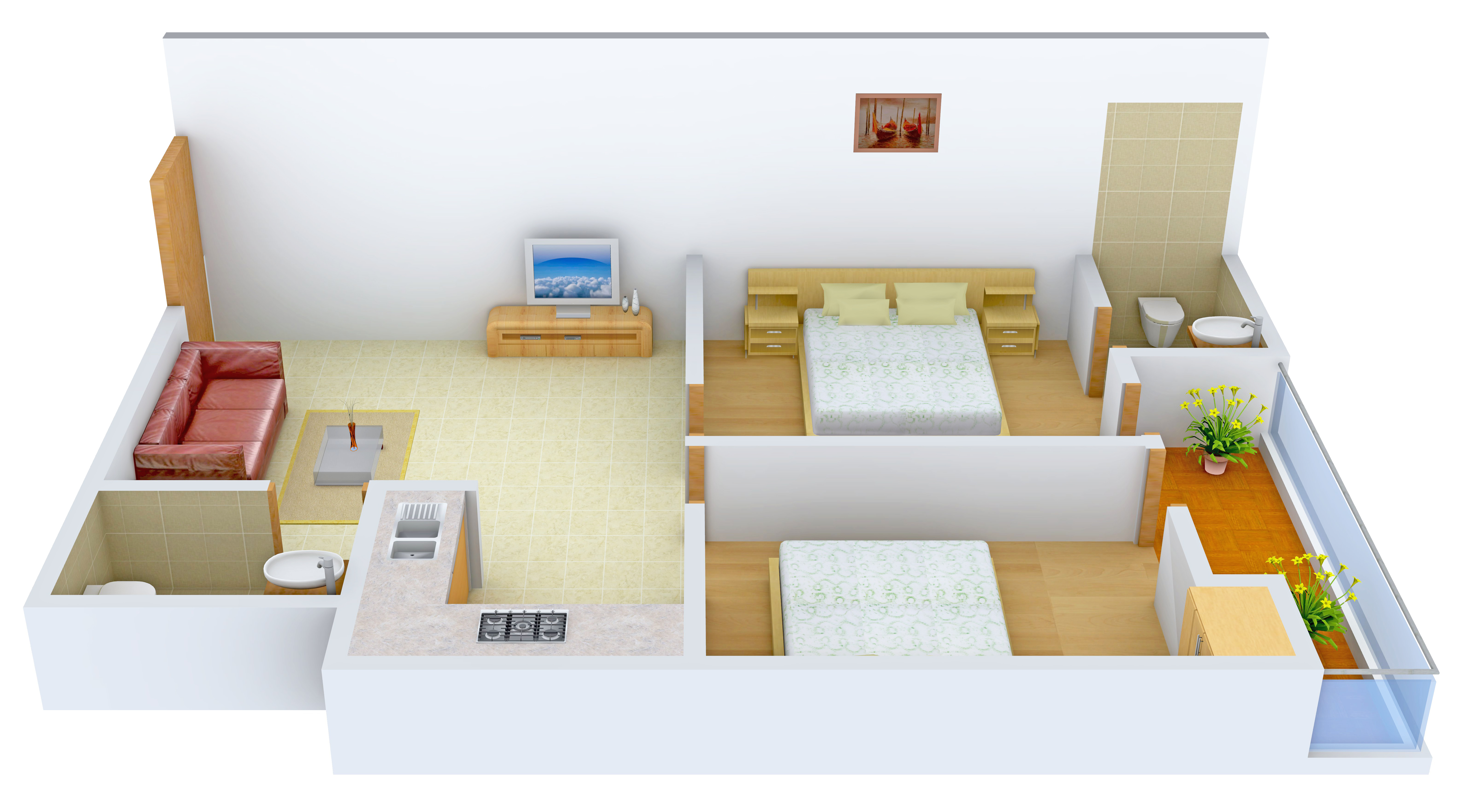 3DFloorPlan of Dreamz Hardik Tower 1
