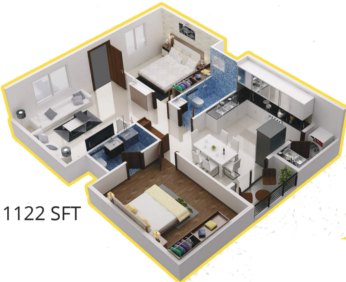 3DFloorPlan of Shyam Gokul
