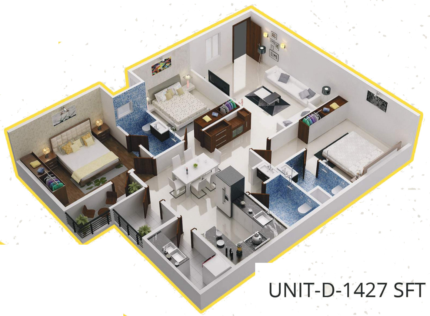 3DFloorPlan of Shyam Gokul