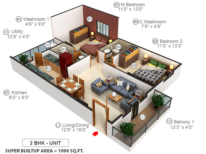 3DFloorPlan of Yuva Eka