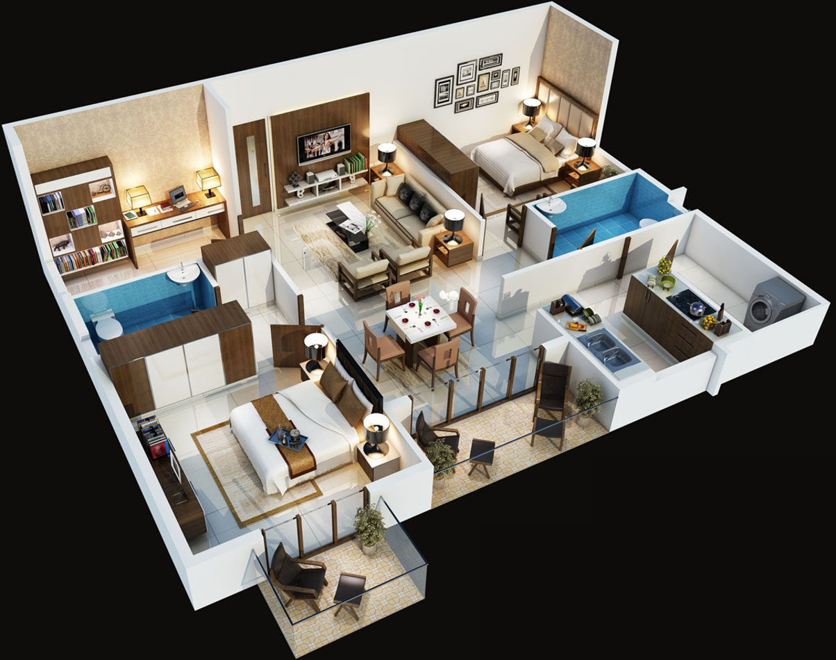 3DFloorPlan of Pragna Whistling Woods