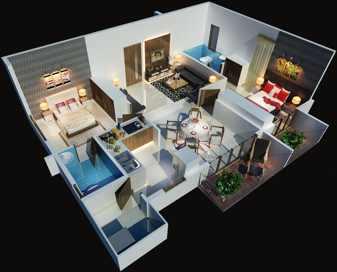 3DFloorPlan of Pragna Whistling Woods