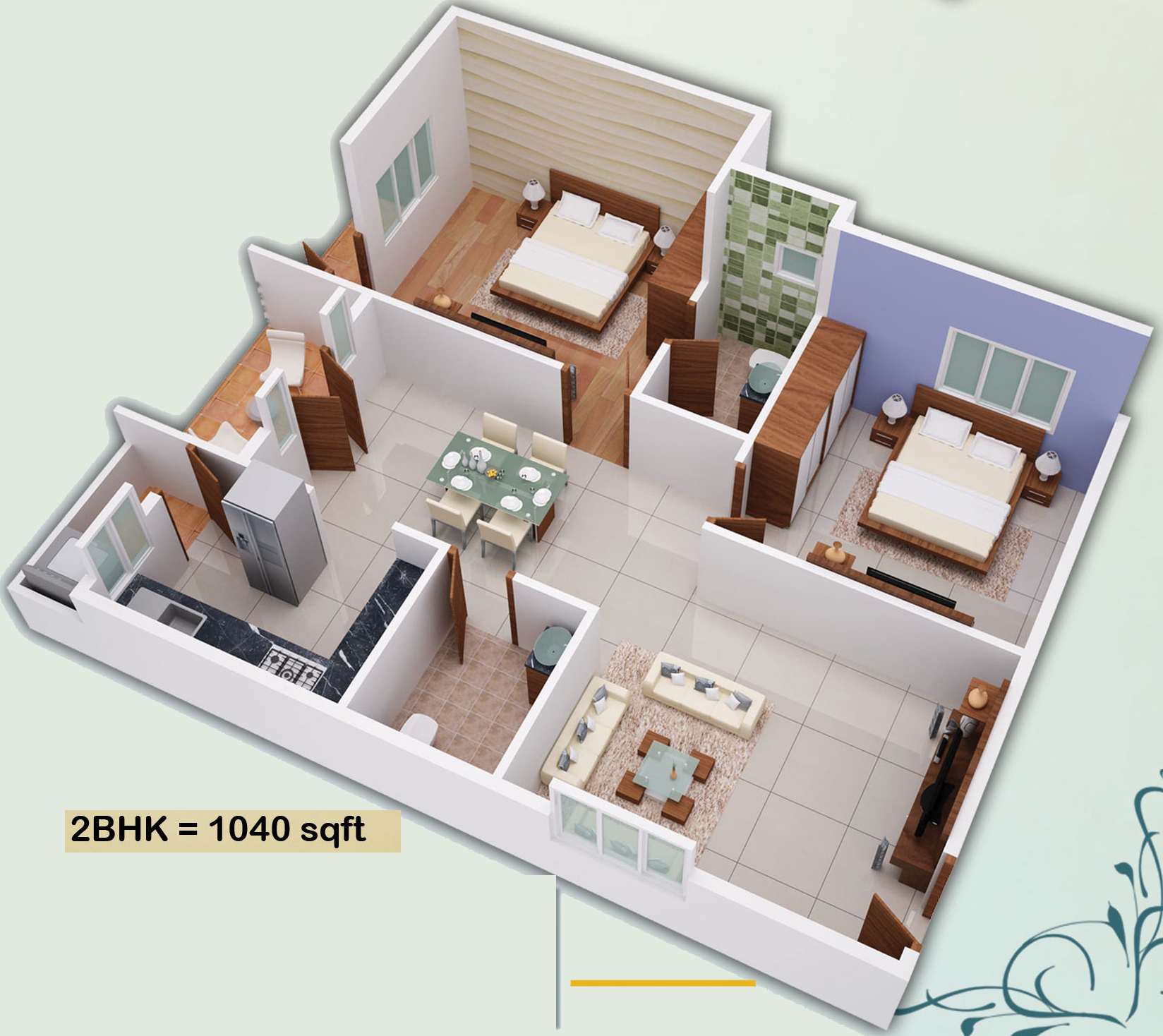 3DFloorPlan of Sara Prakruthi