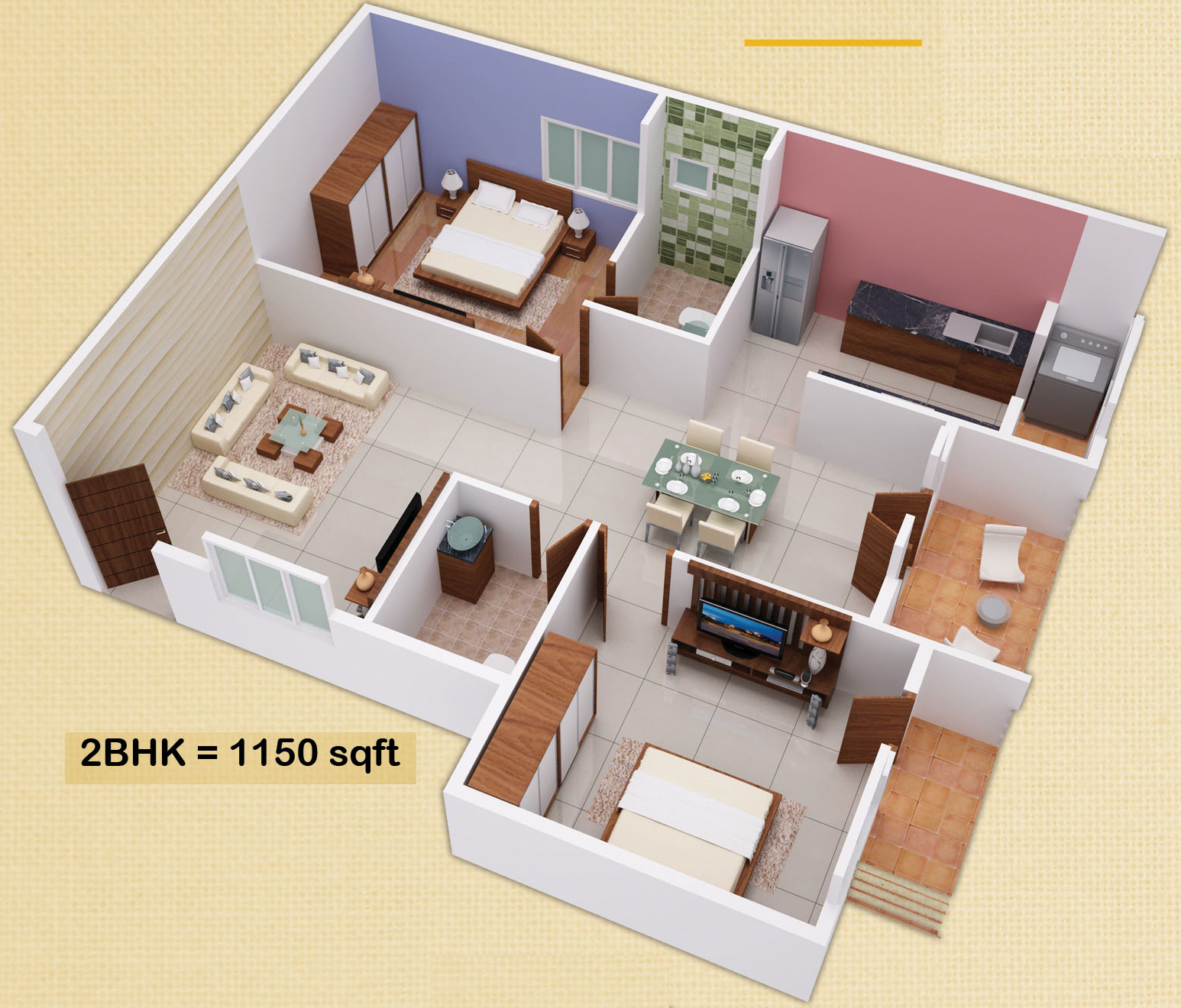 3DFloorPlan of Sara Prakruthi