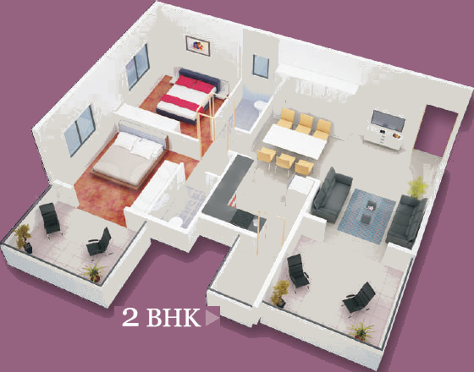 3DFloorPlan of Sawant Silver Oaks