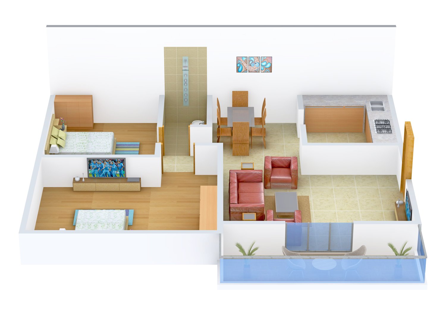 3DFloorPlan of Shanti Om Shanti Homes