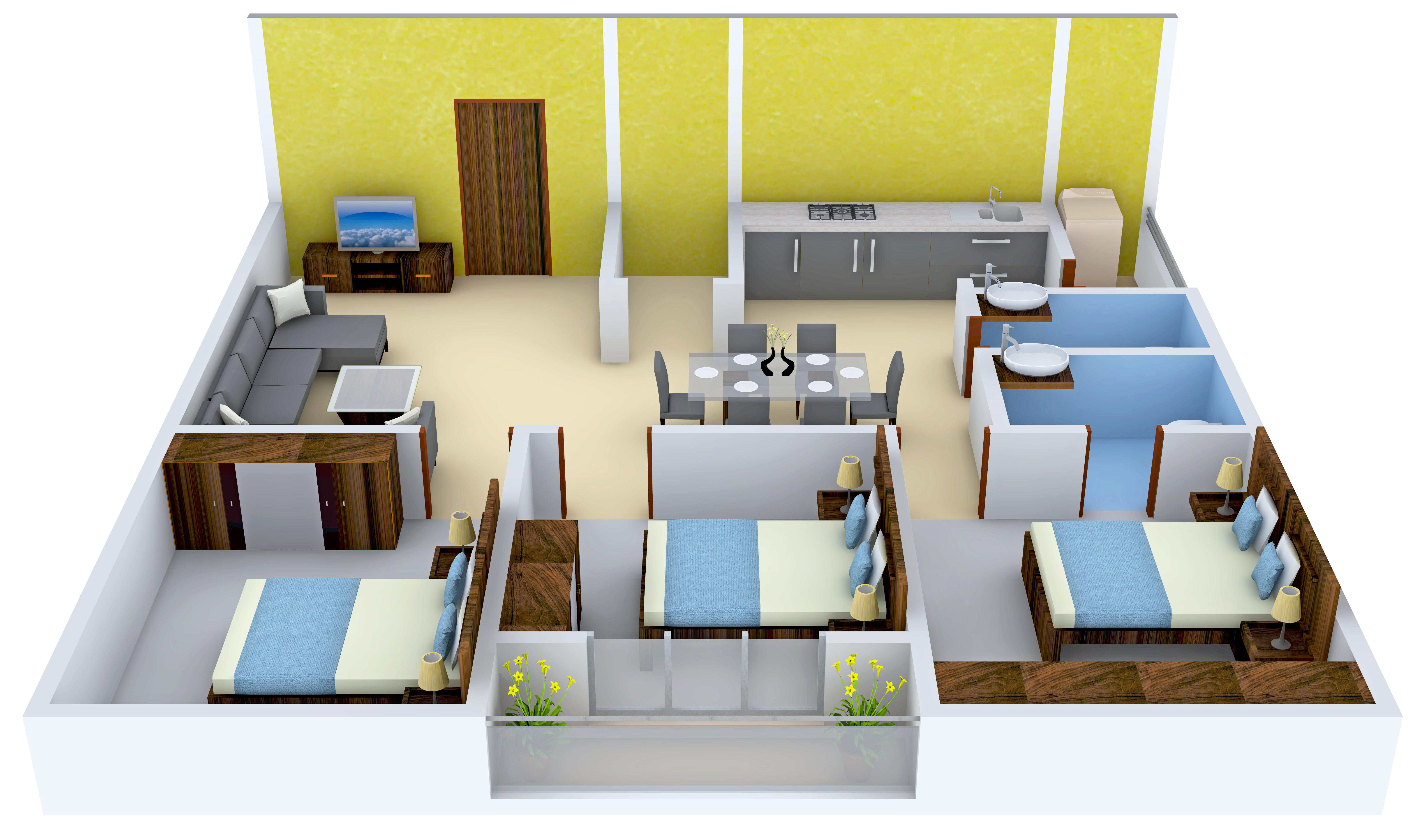 3DFloorPlan of Shriya Pearls