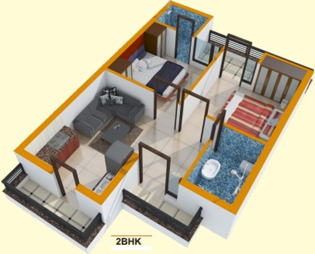 3DFloorPlan of Sanskriti Sanskriti Apartments