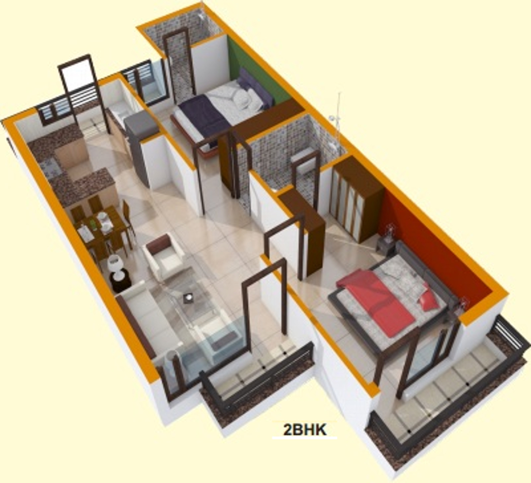 3DFloorPlan of Sanskriti Sanskriti Apartments