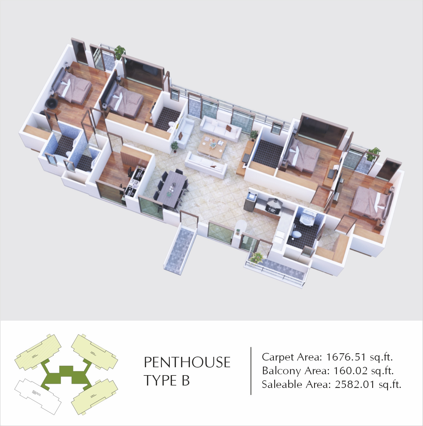 3DFloorPlan of Raheja Vanya