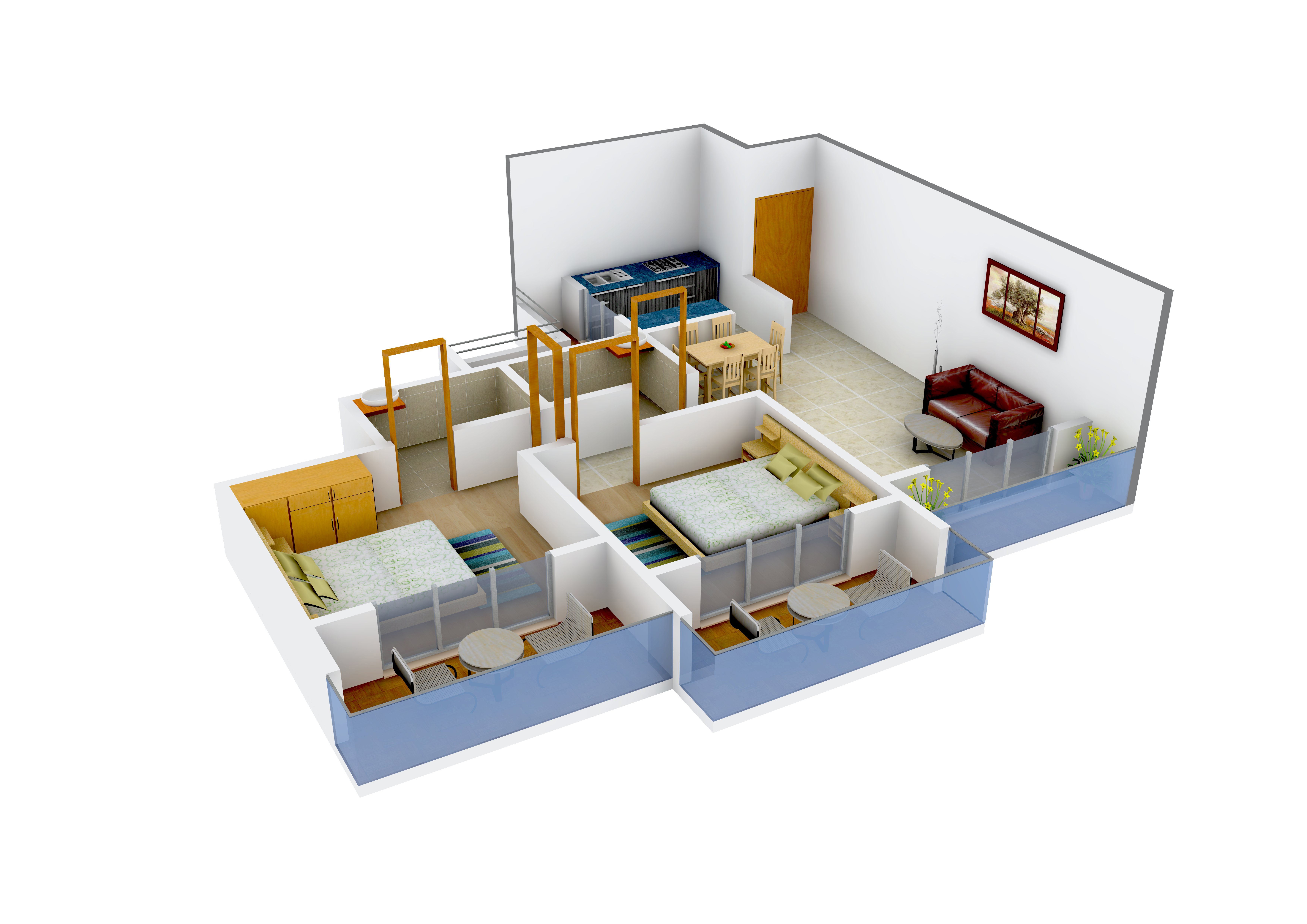 3DFloorPlan of Paradise Sai Ganga