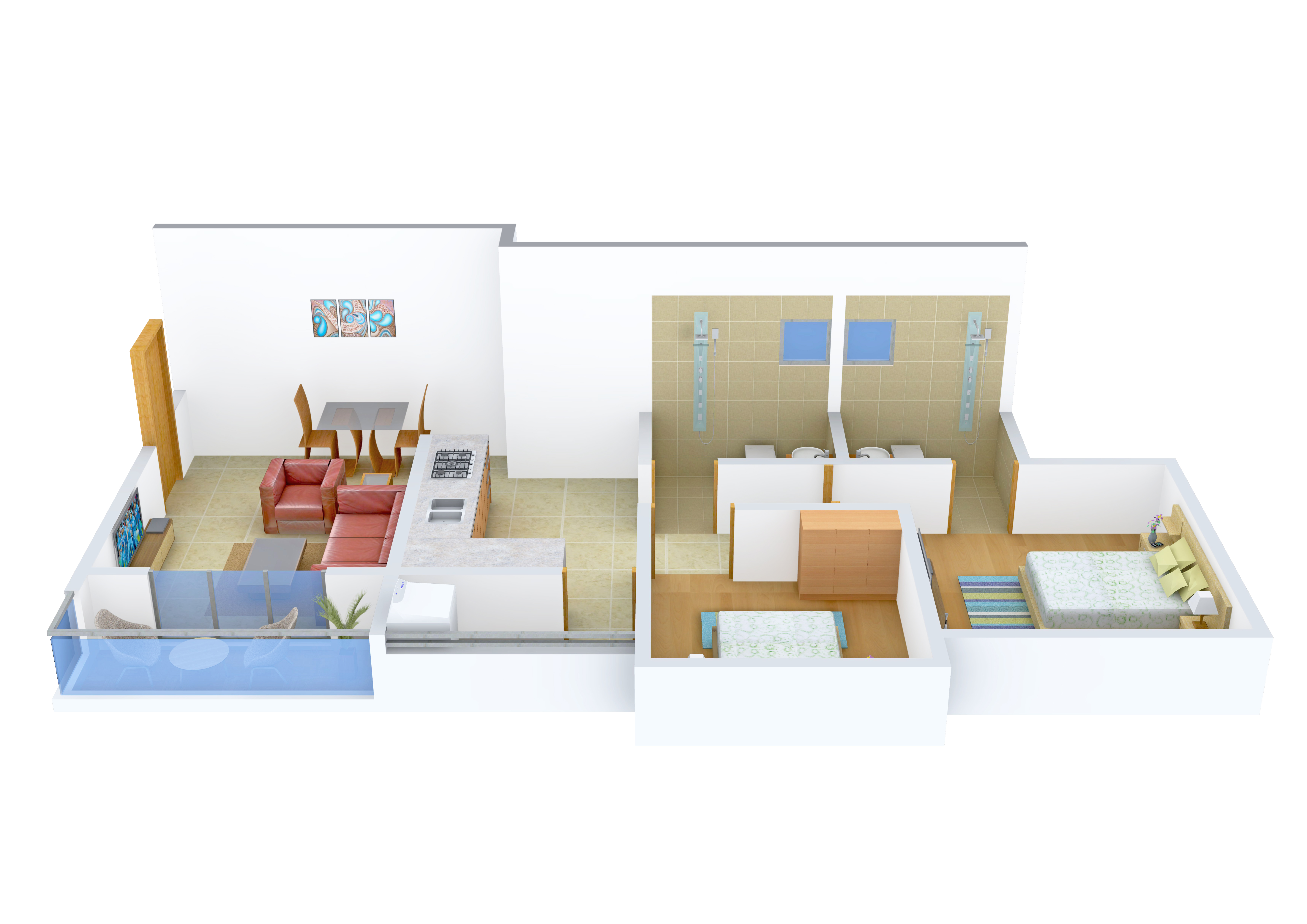 3DFloorPlan of Krishna Madhuban