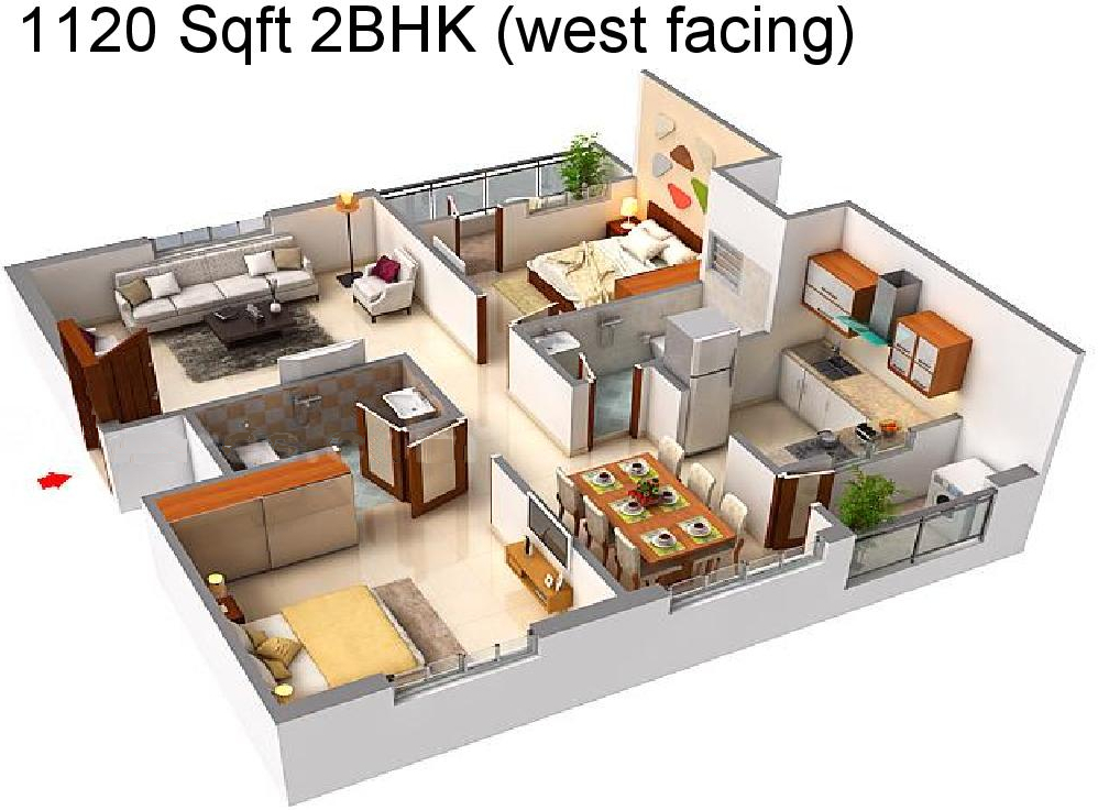 3DFloorPlan of Unitech Greens