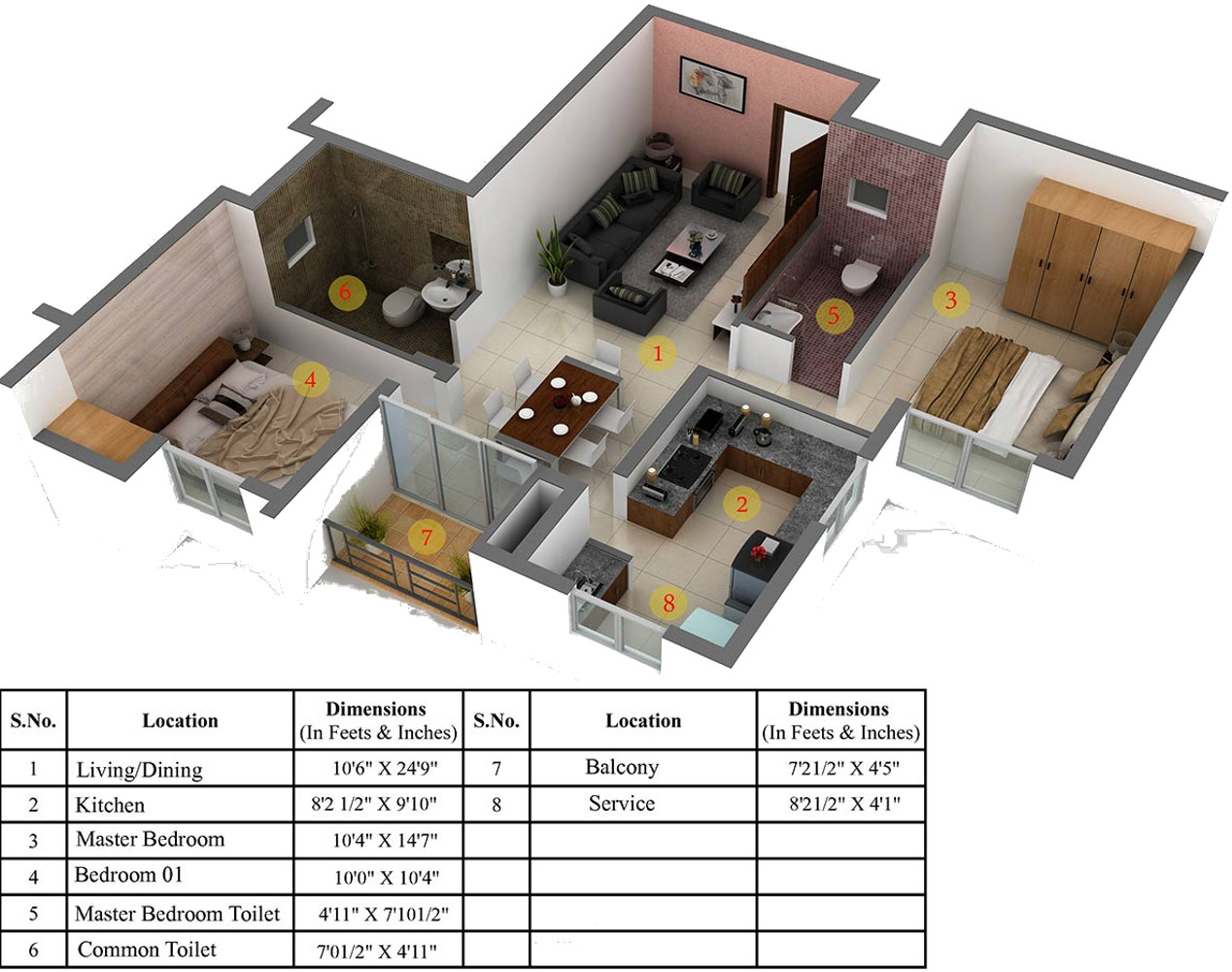 3DFloorPlan of NCC Temple Trees