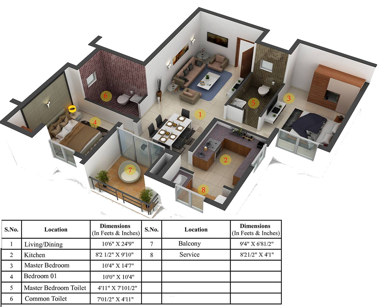3DFloorPlan of NCC Temple Trees