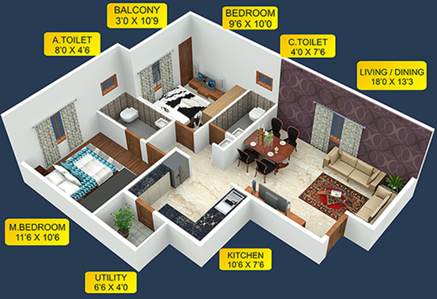 3DFloorPlan of Shivaganga Ashirwad