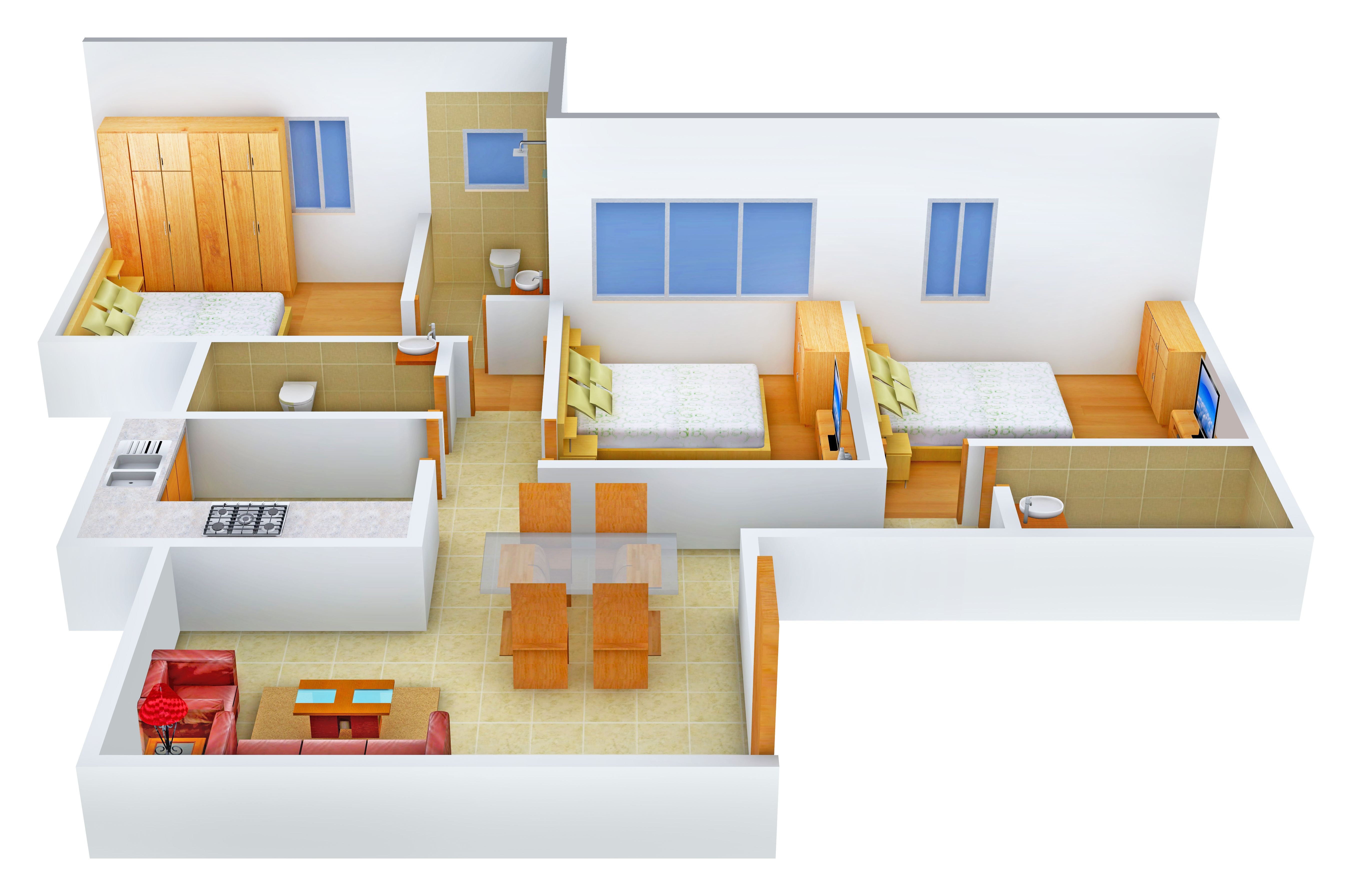 3DFloorPlan of Heena Gokul Namiella