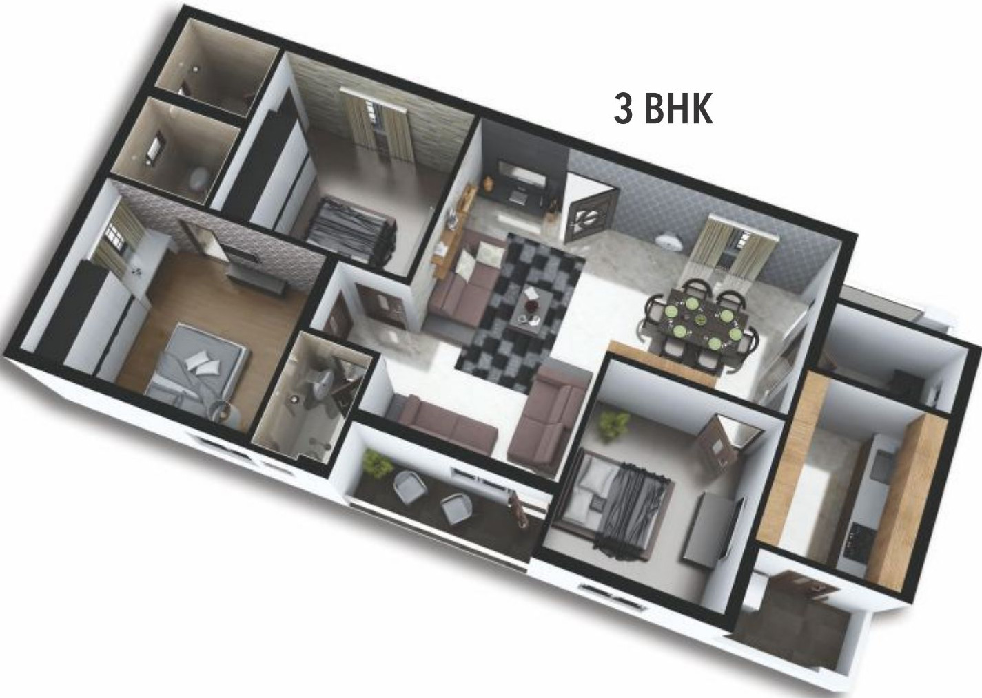 3DFloorPlan of Satya Mallikhaarjuna N Clave