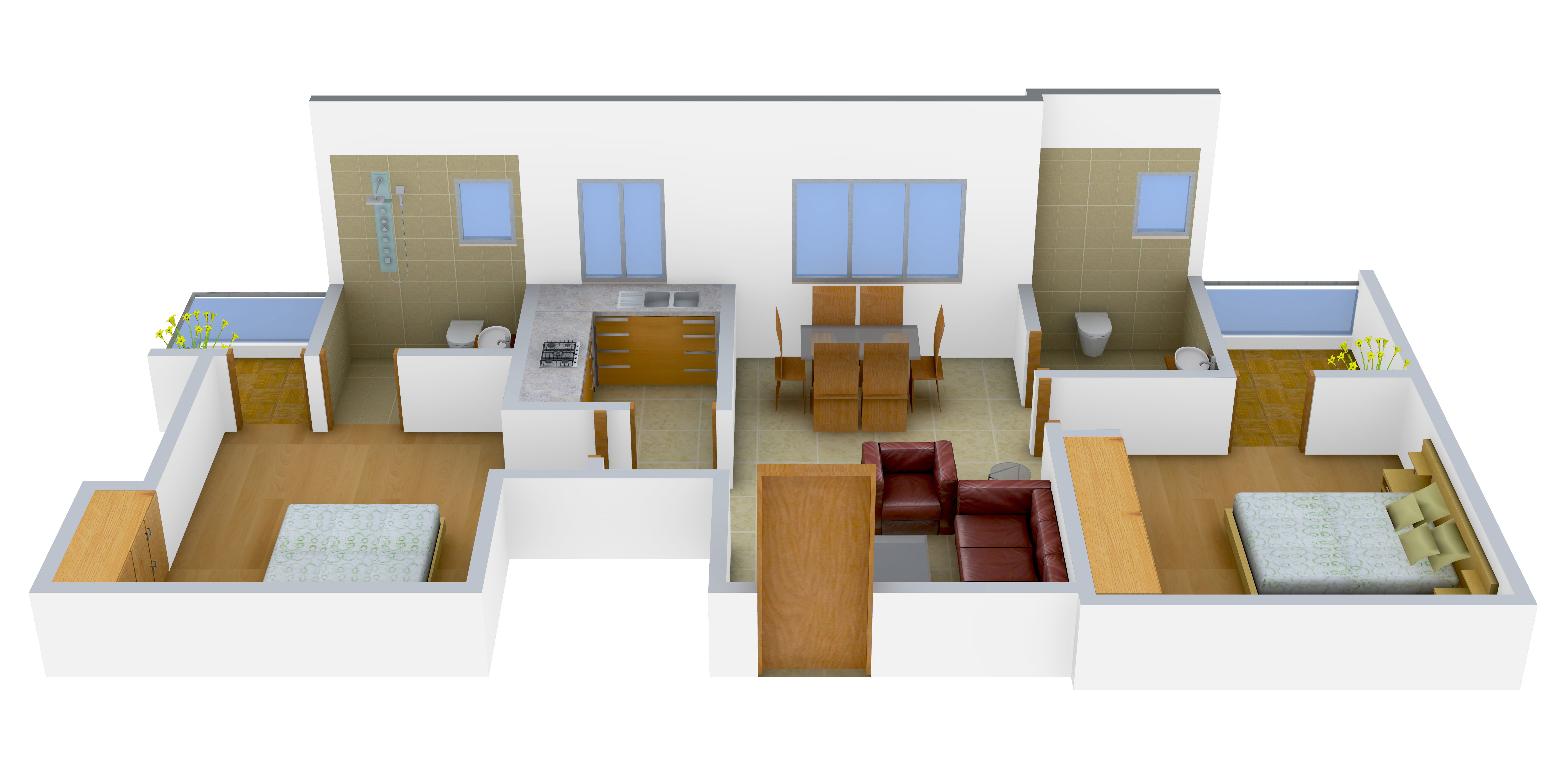 3DFloorPlan of Sarvodaya Om Nikunj