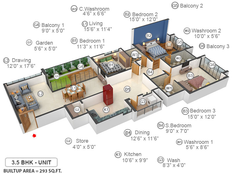 3DFloorPlan of Shivalay Parisar