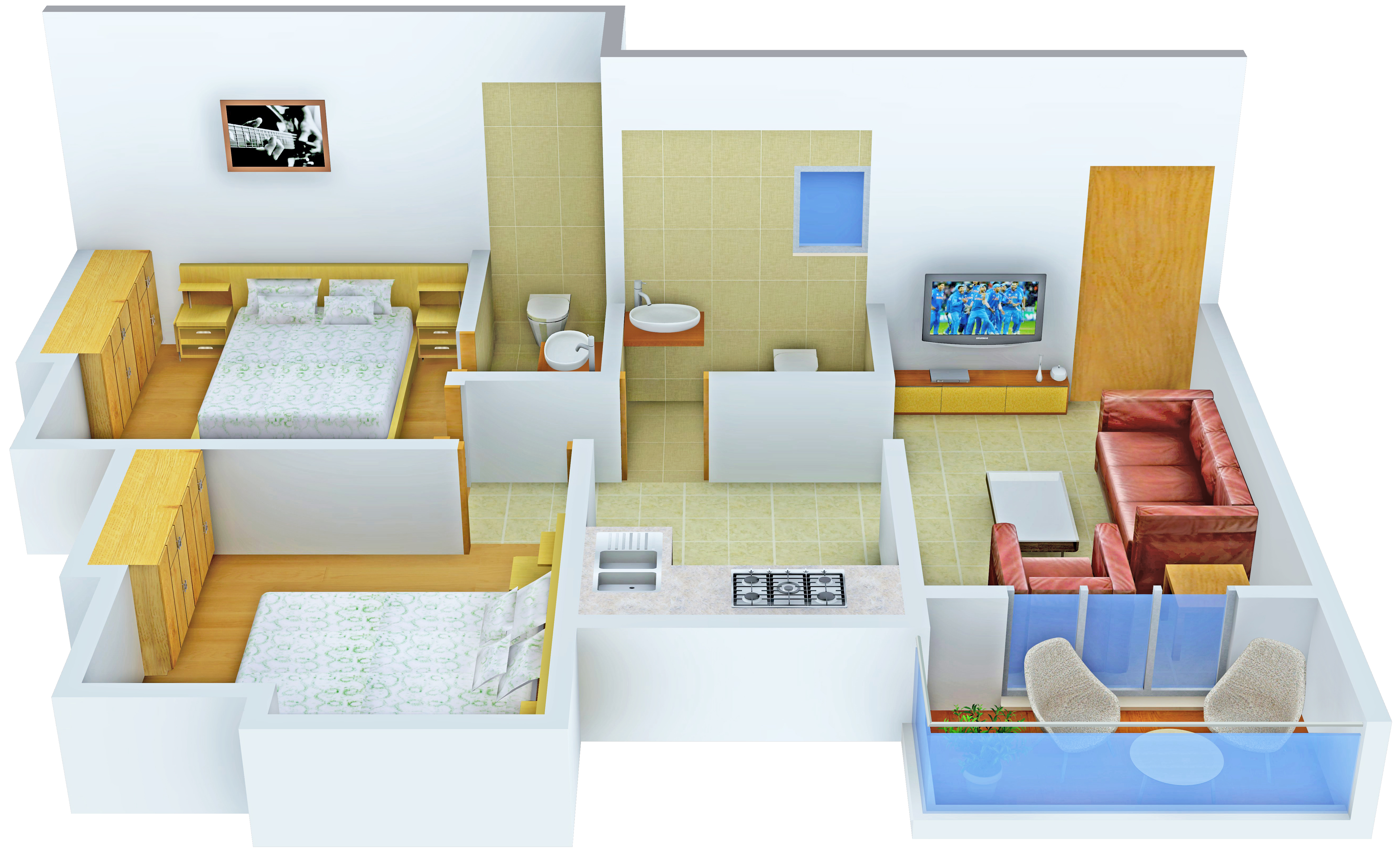 3DFloorPlan of Vastu Shobhana Residency