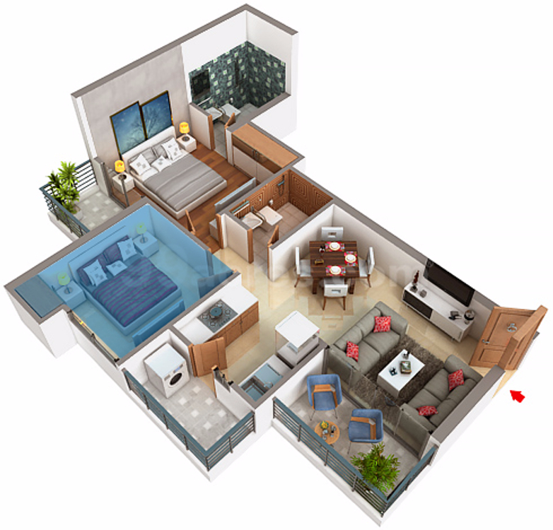 3DFloorPlan of Amrapali Augusta Tower