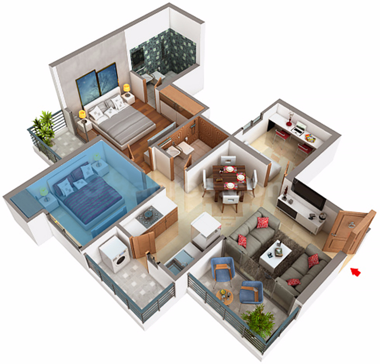 3DFloorPlan of Amrapali Augusta Tower