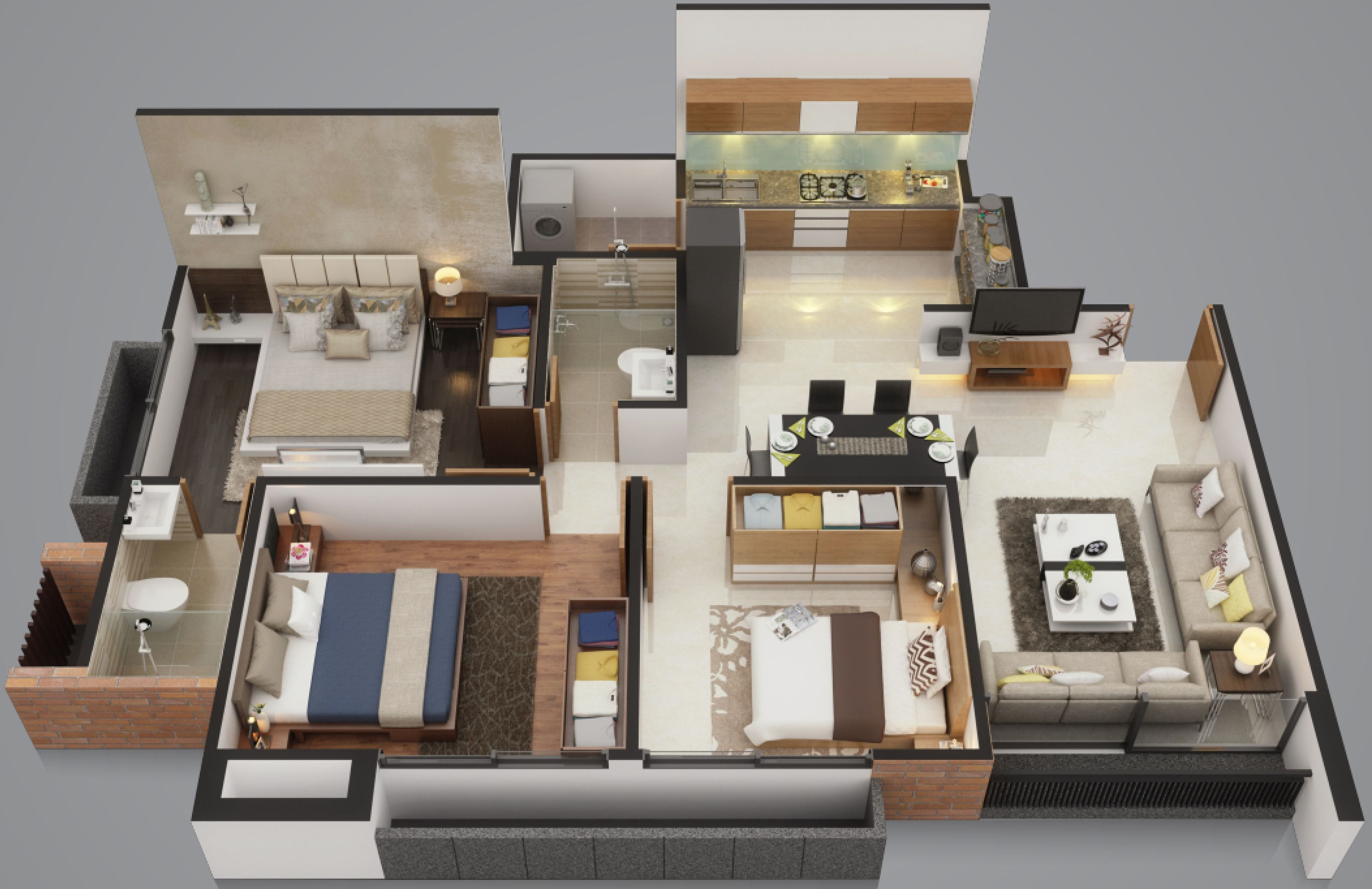 3DFloorPlan of R Sheladia Palash Residences