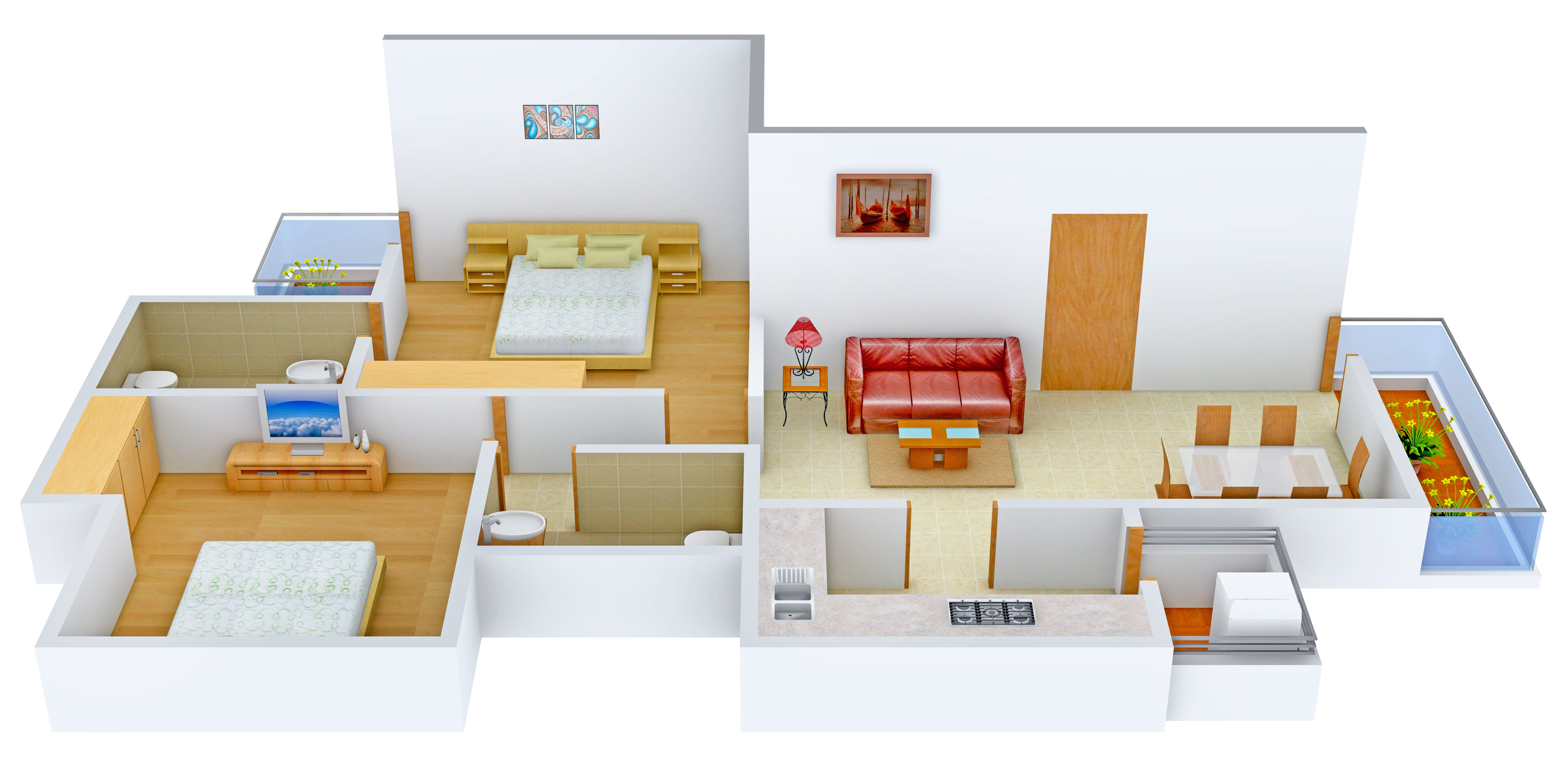 3DFloorPlan of Unitech Unihomes