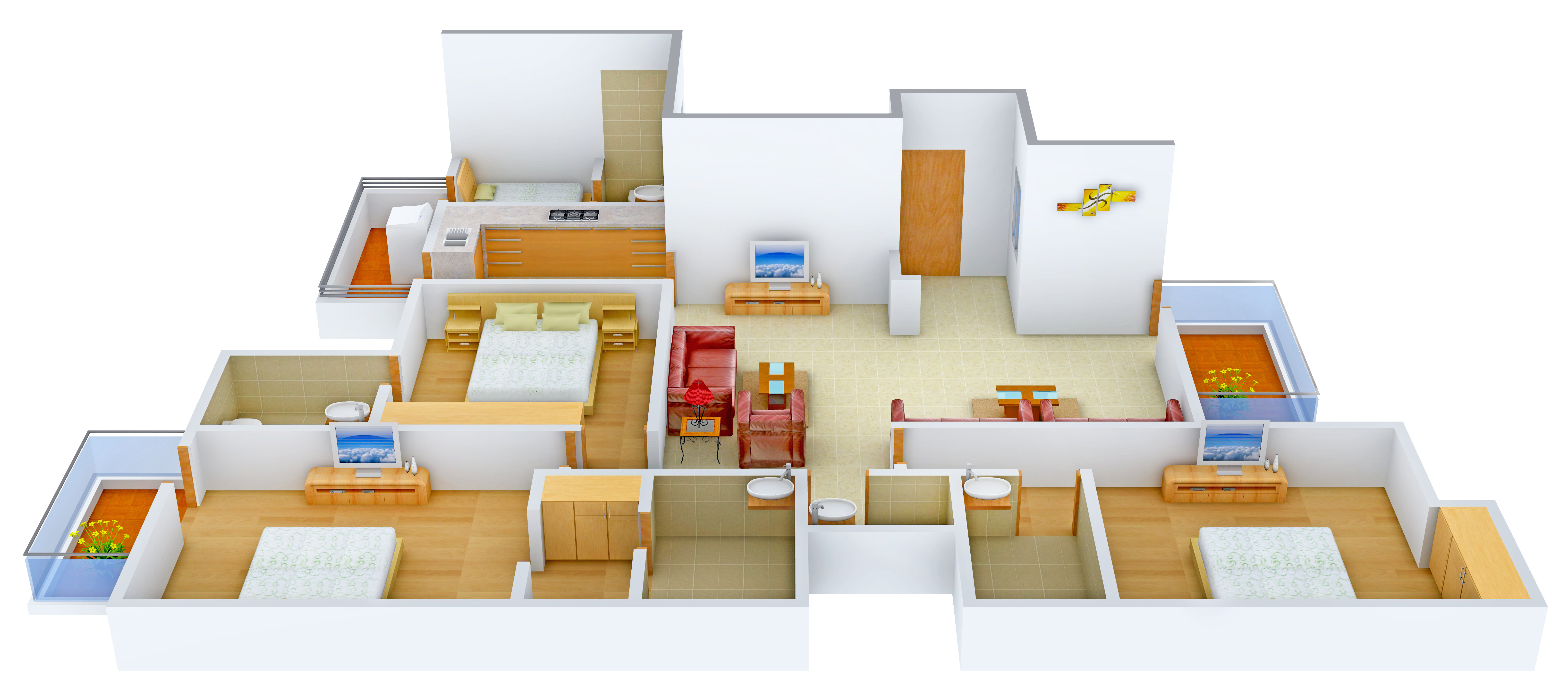 3DFloorPlan of Unitech Unihomes