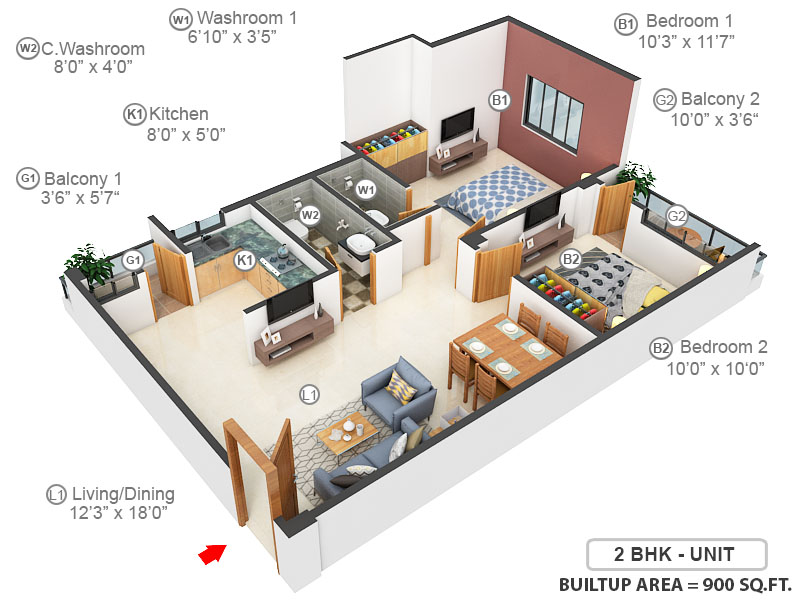 3DFloorPlan of SK Royal Arcade