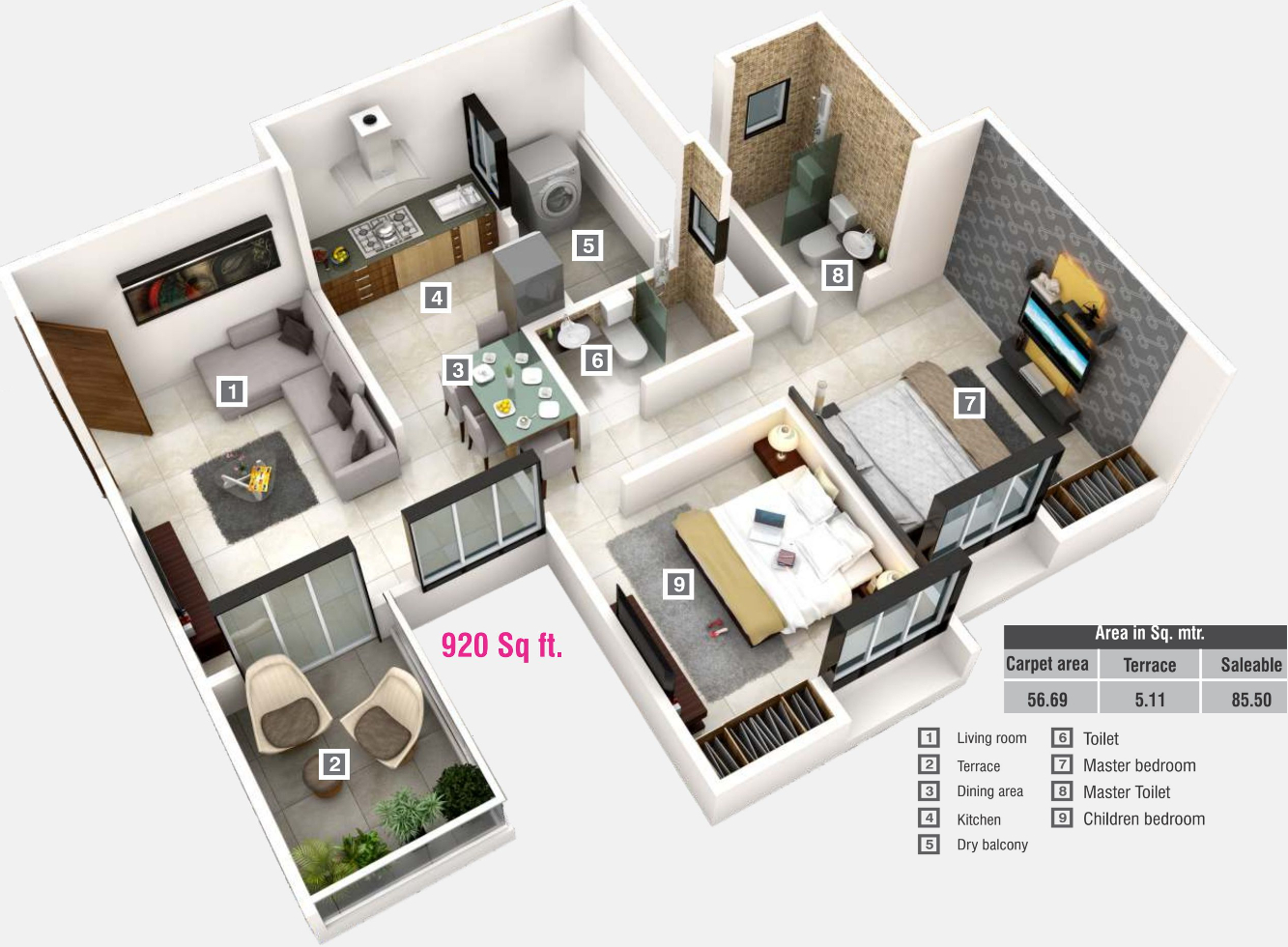 3DFloorPlan of Choice Park Vista