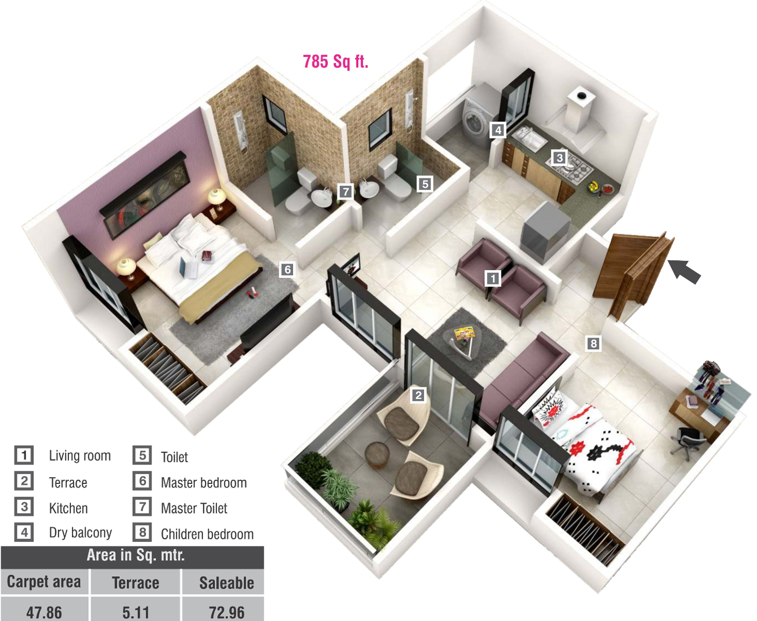 3DFloorPlan of Choice Park Vista