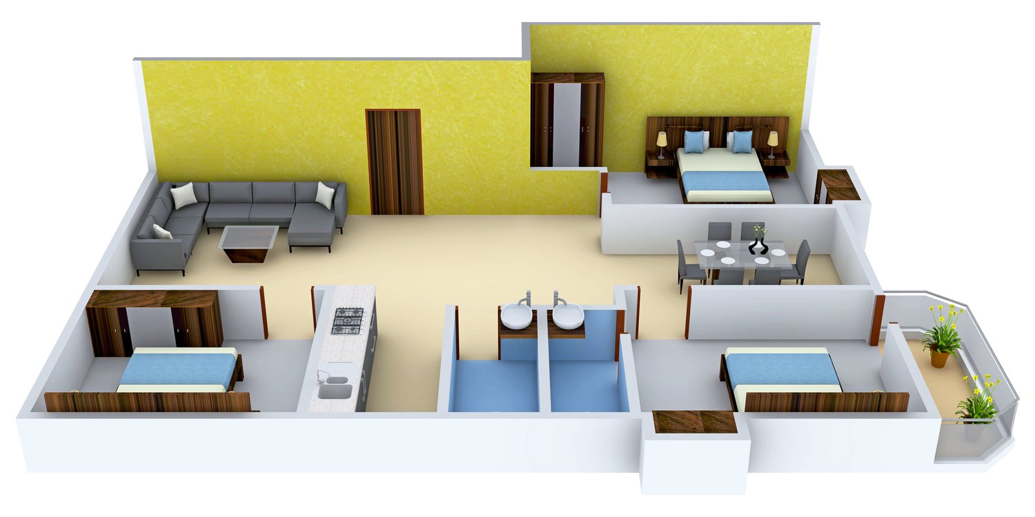 3DFloorPlan of Happy Garden