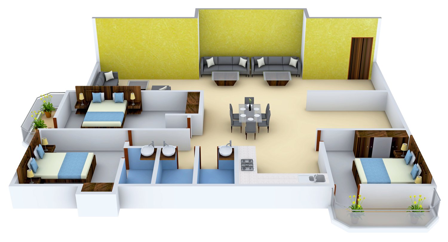 3DFloorPlan of Happy Garden