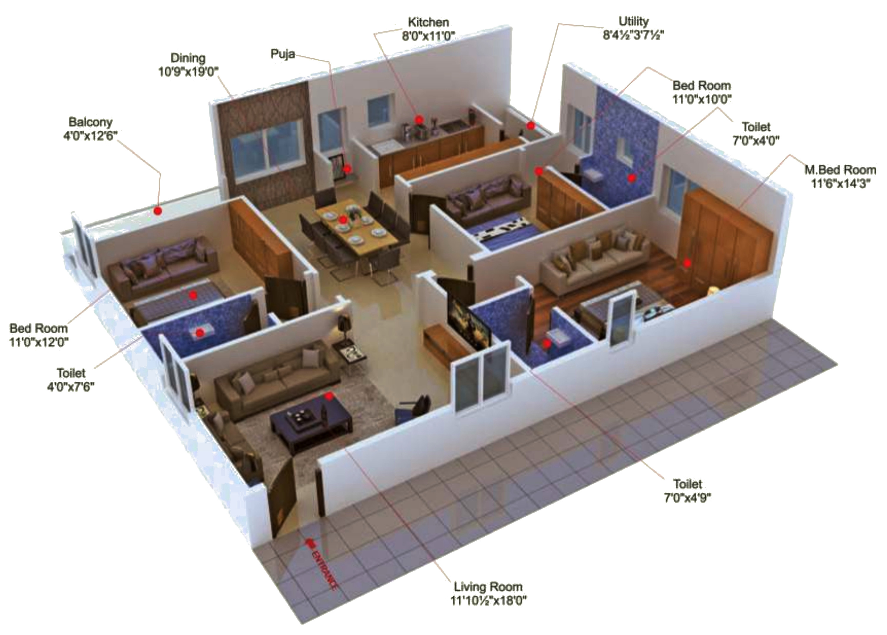 3DFloorPlan of Aditya Civil Constructions Elite