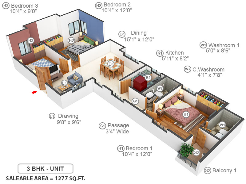 3DFloorPlan of Windsor The Residence