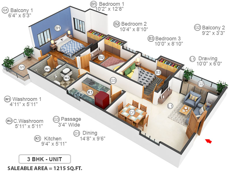 3DFloorPlan of Windsor The Residence