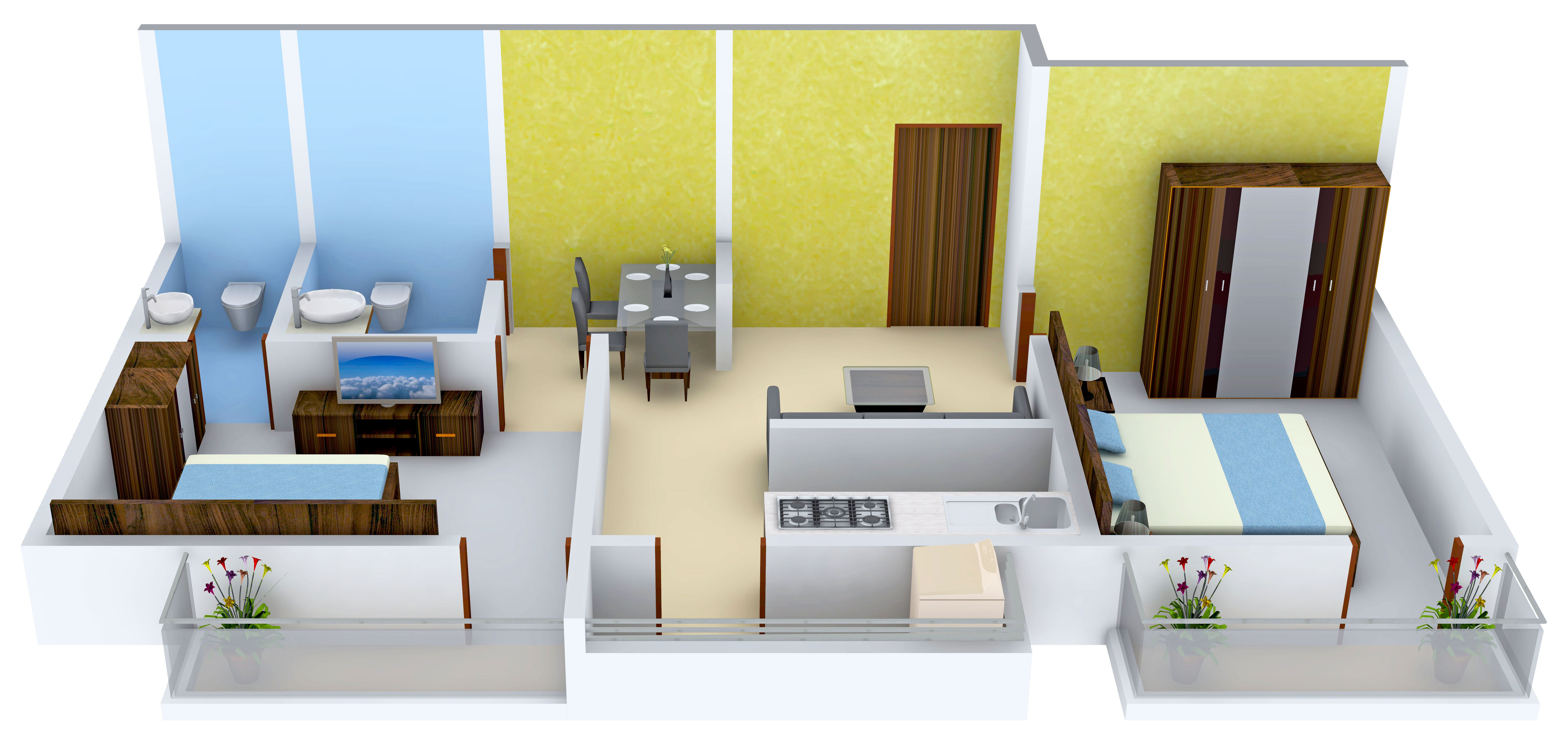 3DFloorPlan of Debnath Shibalaya Apartment