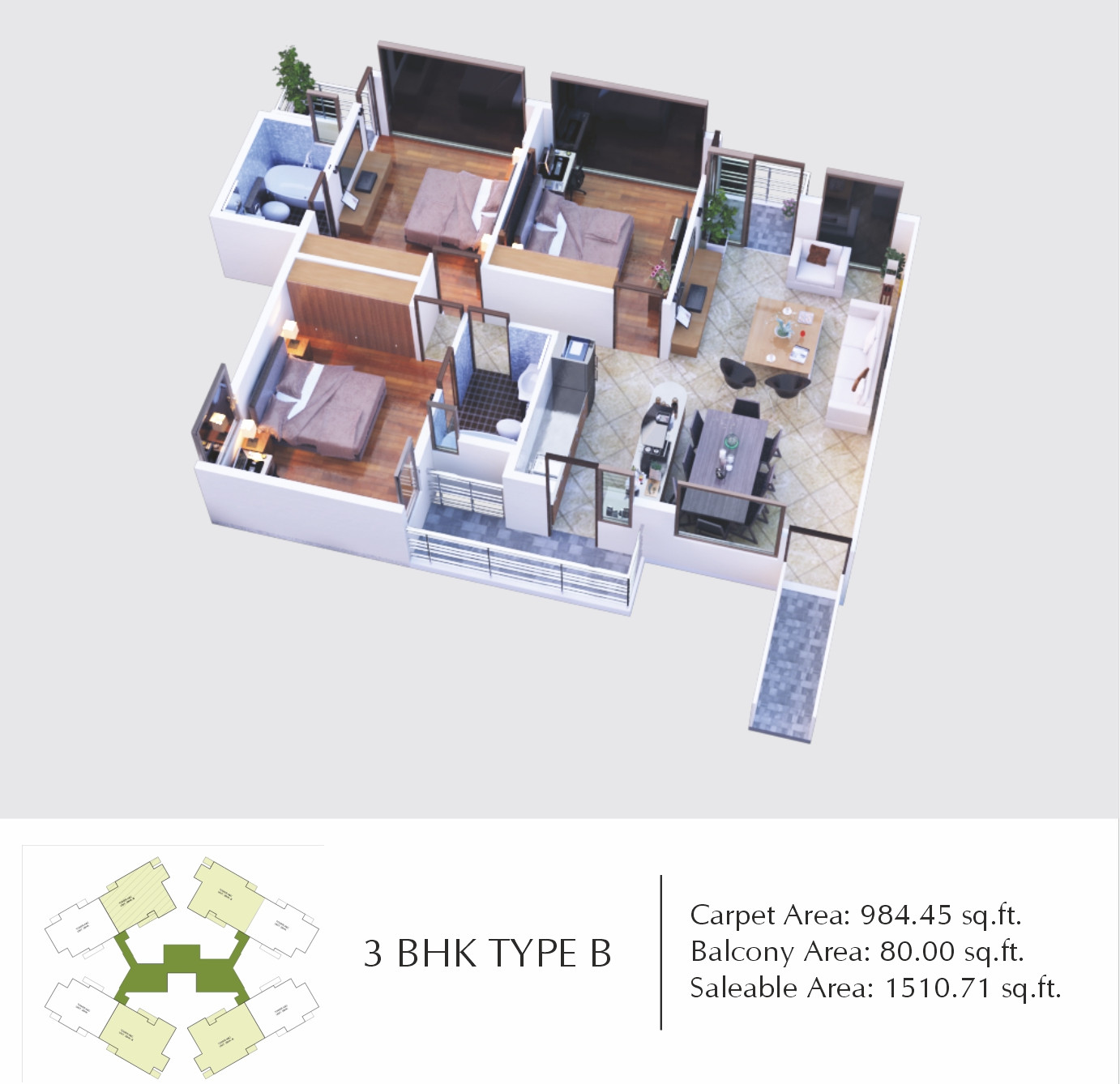 3DFloorPlan of Raheja Vanya