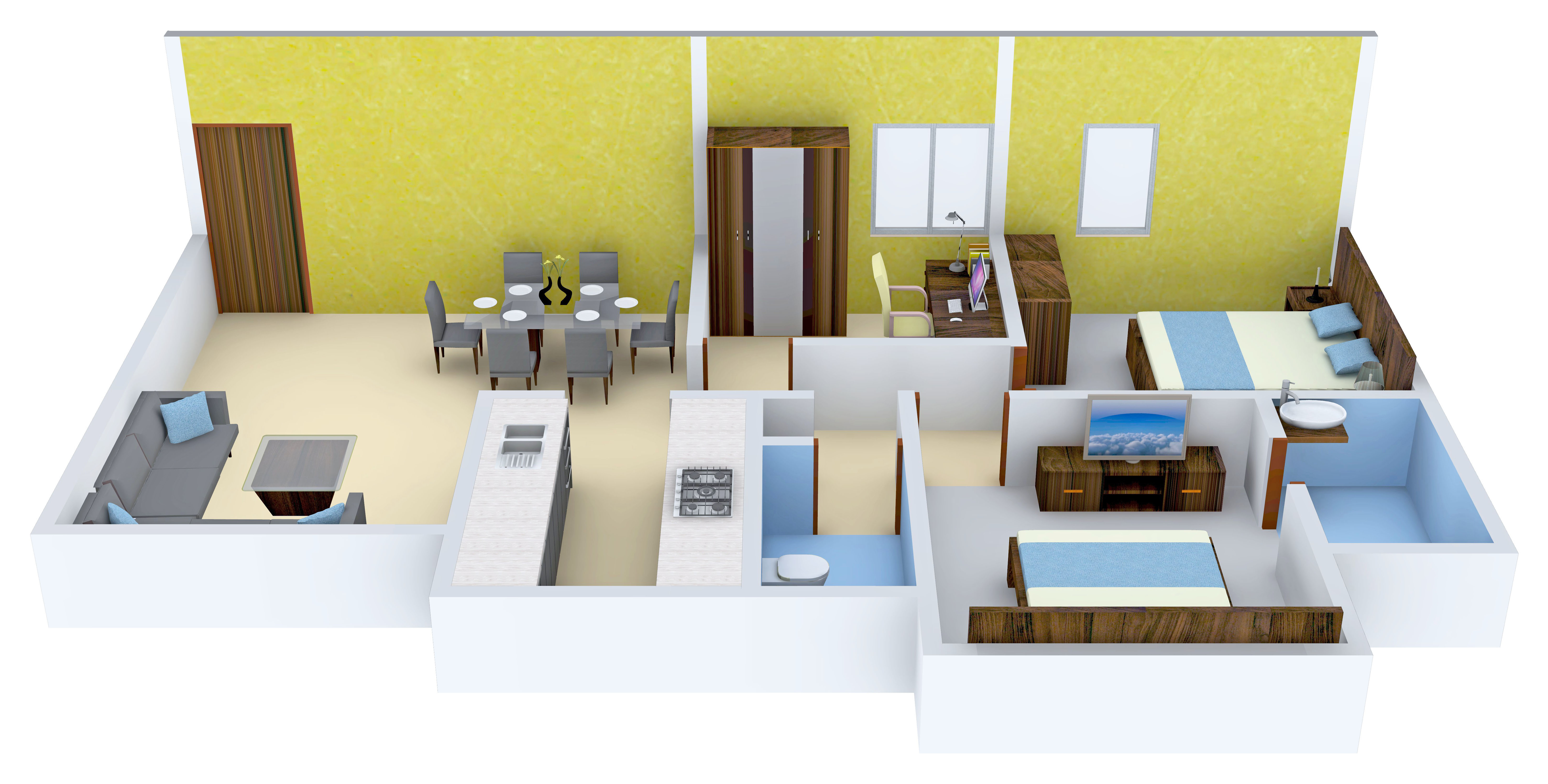 3DFloorPlan of Sethia Kalpavruksh Heights