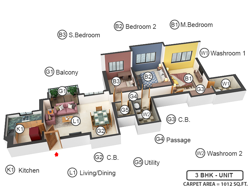 3DFloorPlan of Hiranandani Pelican